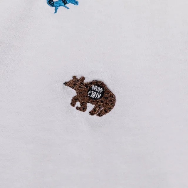 【POLER STUFF】日本限定 PRM WASH EMB TEE-ANIMAL 日式仿水洗電繡TEE(動物*白色)