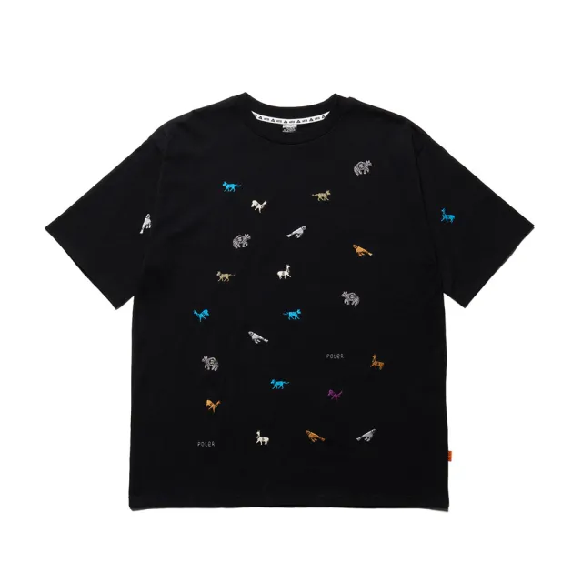 【POLER STUFF】日本限定 PRM WASH EMB TEE-ANIMAL 日式仿水洗電繡TEE(動物*黑色)