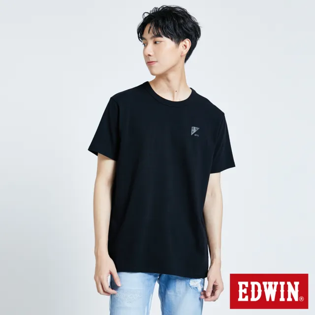 【EDWIN】男裝 EFS 基本LOGO短袖T恤(黑色)