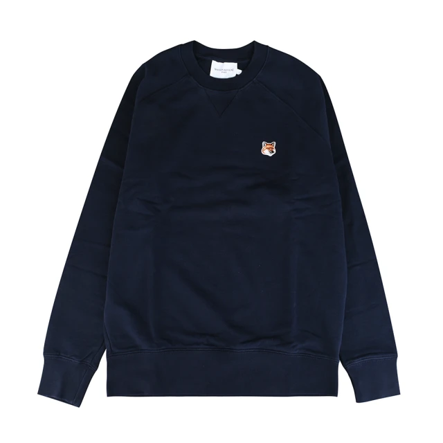 Maison Kitsune Maison Kitsune LOGO狐狸布章純棉插肩長袖T恤(男款/海軍藍)