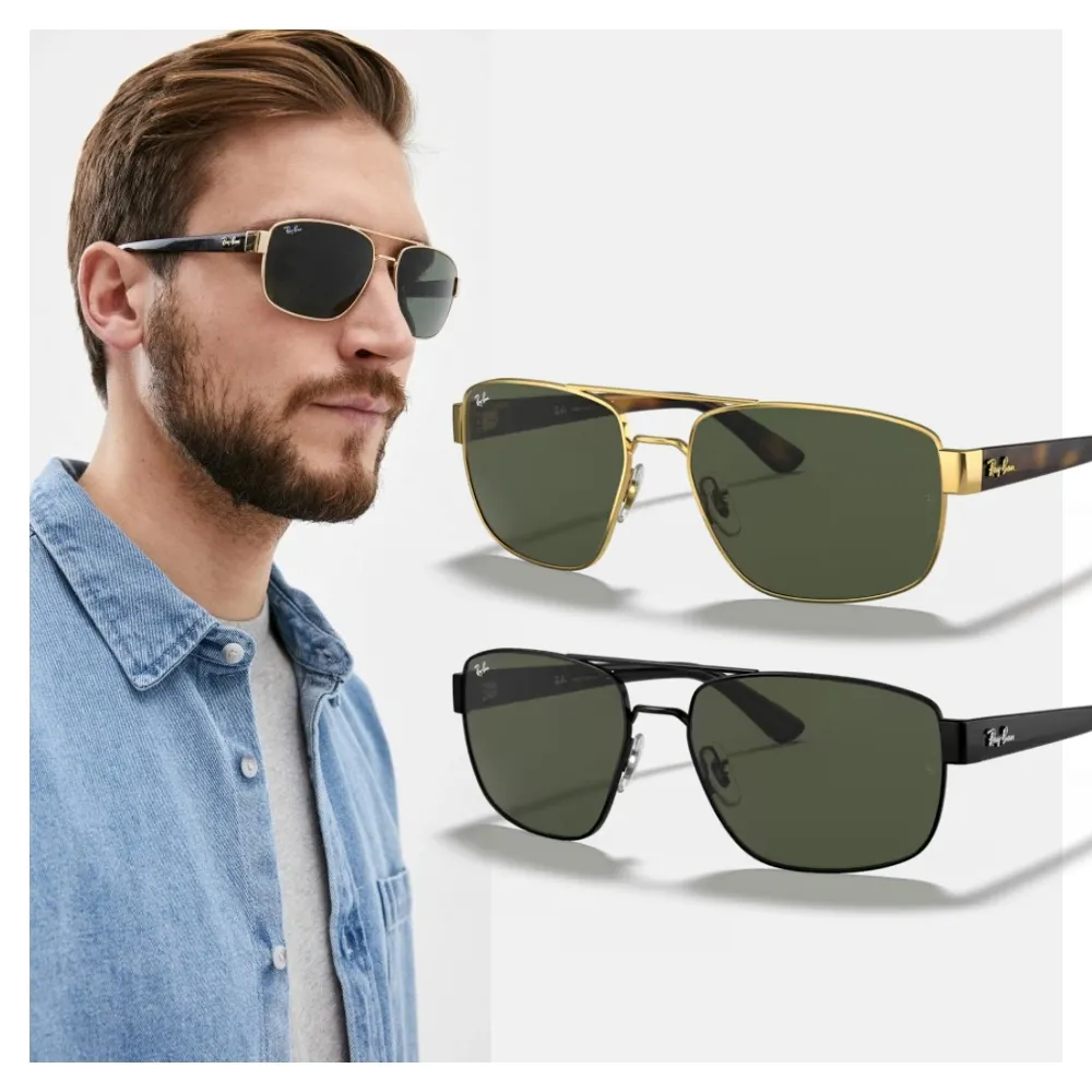 【RayBan 雷朋】雙槓太陽眼鏡(RB3663-001/31、002/31 60mm)