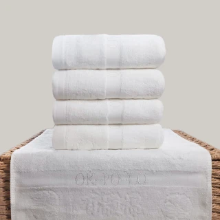 【OKPOLO】台灣製造有機棉吸水毛巾-4入組(吸水厚實柔順)