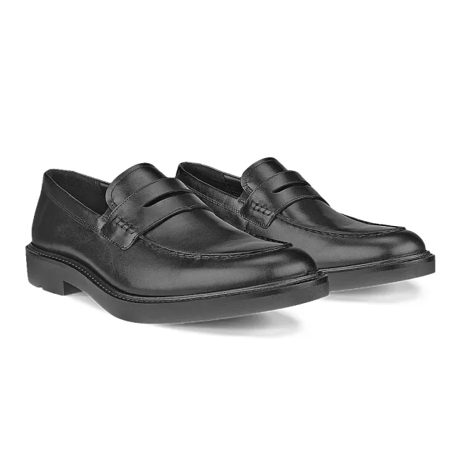 【ecco】METROPOLE LONDON PENNY LO 都會倫敦經典套入式正裝皮鞋 男鞋(黑色 52565401001)