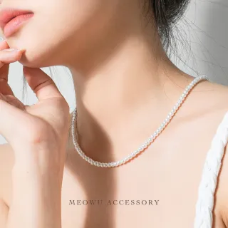 【MEOWU】NC1436 A級玻璃珍珠項鍊 4mm(NC1436)