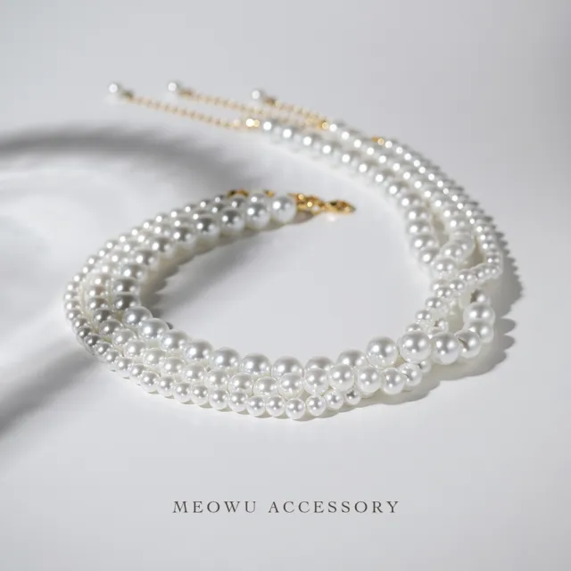 【MEOWU】NC1436 A級玻璃珍珠項鍊 4mm(NC1436)