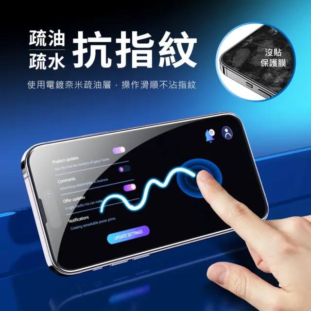 【Philips 飛利浦】iPhone 15系列 鋼化玻璃保護貼-秒貼版-兩片超值組(防窺視)