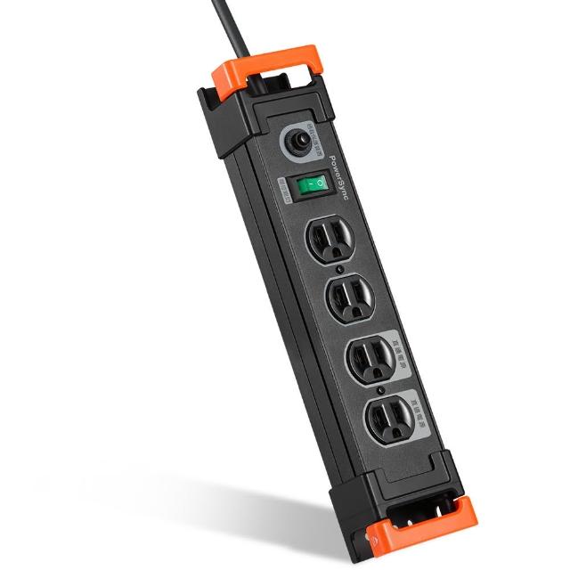 【PowerSync 群加】1開4插鋁合金防雷擊抗搖擺延長線/1.8m(2色)