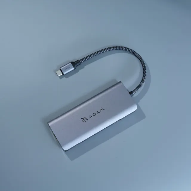 【ADAM 亞果元素】CASA Hub A06 USB-C 六合一集線器 灰色(隨插即用)