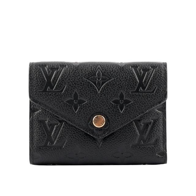 LV LOUIS VUITTON路易威登 M64060 經典 Victorine 系列 Monogram Empreinte 三折暗釦短夾