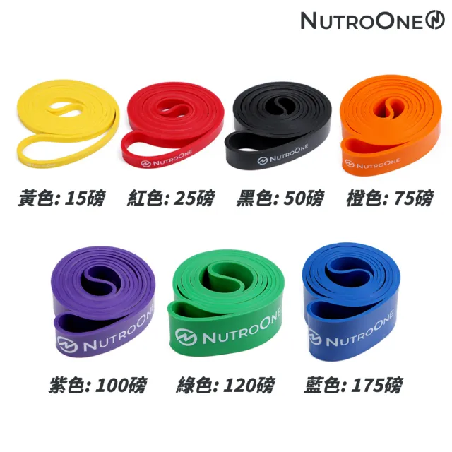 【NutroOne】多用途2.08m阻力帶/黑色50磅(7種阻力強度可選/體積輕巧)