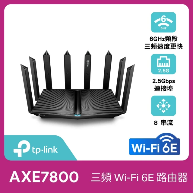 【TP-Link】Archer AXE95 WiFi 6E AXE7800 三頻USB3.0 Gigabit 無線網路路由器(Wi-Fi 6E分享器/支援MOD)