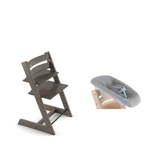 【STOKKE】挪威 Tripp Trapp 成長椅櫸木系列新生兒組合(成長椅+初生嬰兒套件/多款可選)