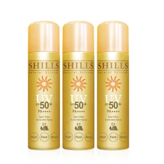 【SHILLS 舒兒絲】很耐曬超清爽亮白防曬冰鎮噴霧SPF50+PA++++日本金3入(防曬噴霧/極限戶外)