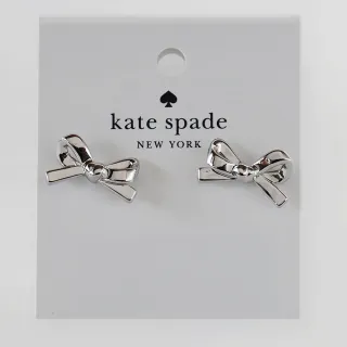 【KATE SPADE】可愛蝴蝶結耳環(銀色)