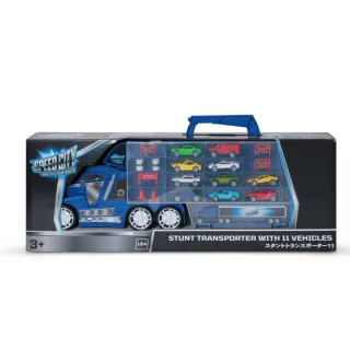 【ToysRUs 玩具反斗城】Speed City極速城市 運輸車-含11台車 藍色