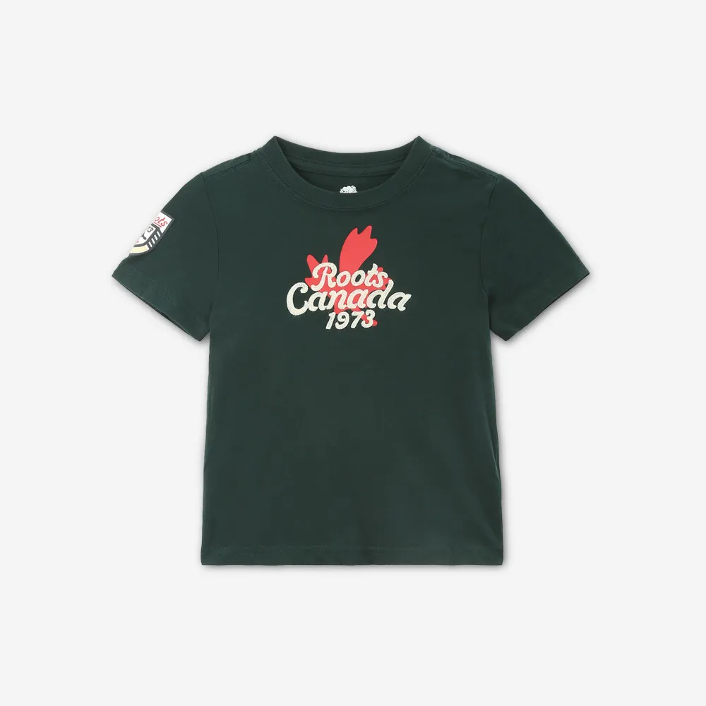 【Roots】Roots 小童- CANADA短袖T恤(深綠色)
