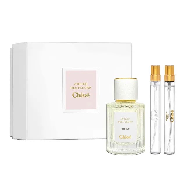 【Chloe’ 蔻依】仙境花園系列淡香精禮盒(北國雪松50ml+木蘭詩語10ml+繁嶼依蘭10ml.國際航空版)