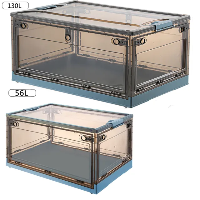 【YOU-LIKEE】130L+56L 五開門摺疊收納箱(可折疊/超耐重/整理箱/3色可選)