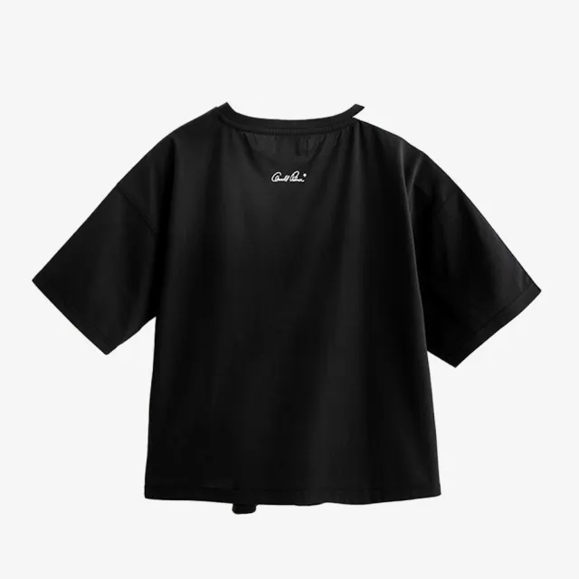 【Arnold Palmer 雨傘】女裝-快乾剪裁LOGO印花T-Shirt(黑色)