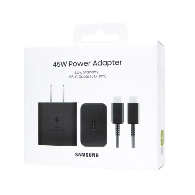 【Samsung 三星】原廠新款 45W 快充旅充組 Type C_內附5A/1.8m快充線(EP-T4511/台灣公司貨)