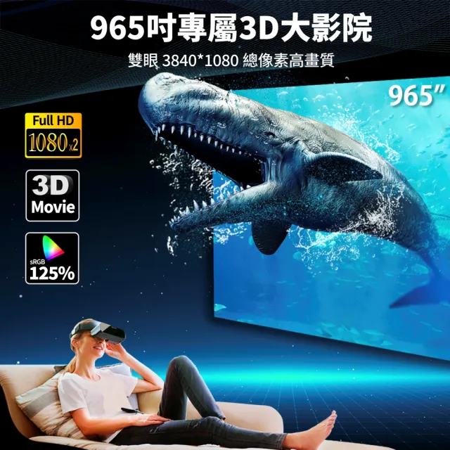 PT-PRO｜965吋3D頭戴顯示器(雙眼4K IMAX電影級3D巨幕)