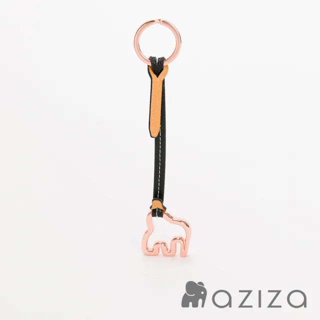 【aziza】鏤空小象撞色吊飾鑰匙圈(多色)