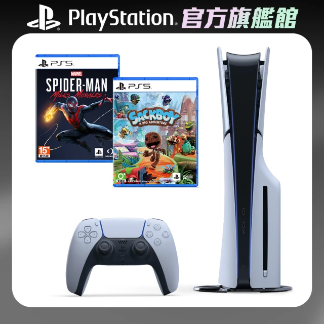 SONY 索尼SONY 索尼 New PS5 光碟版主機(PS5 Slim)+《PS5 漫威蜘蛛人：麥爾斯·摩拉斯》+《PS5 小小大冒險》