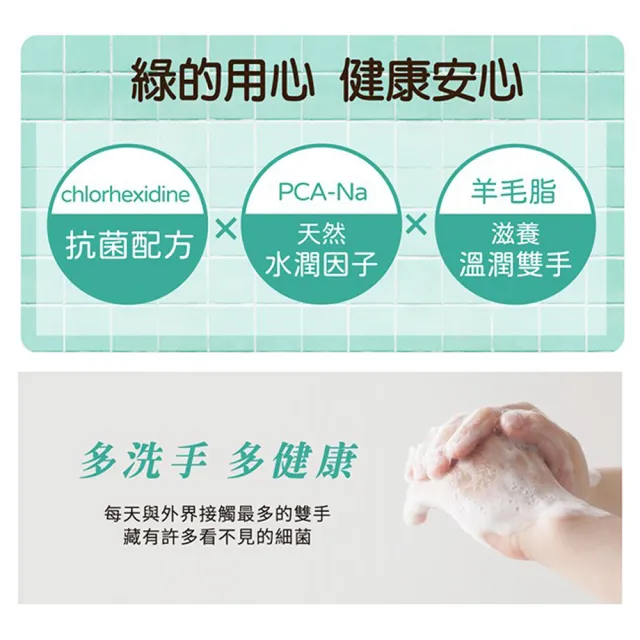 【Green 綠的】抗菌潔手乳220ml+220ml(洗手乳)