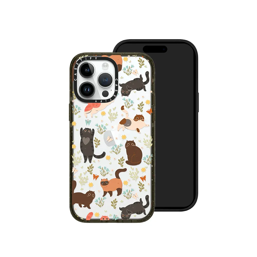 【Casetify】iPhone 14 Pro Max 耐衝擊透黑-貓咪樂園(支援無線充電)