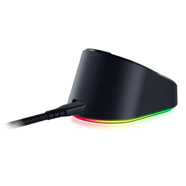【Razer 雷蛇】無線充電座超值組★Cobra Pro 眼鏡蛇 Pro 輕量化三模無線滑鼠-白色+Mouse Dock Pro