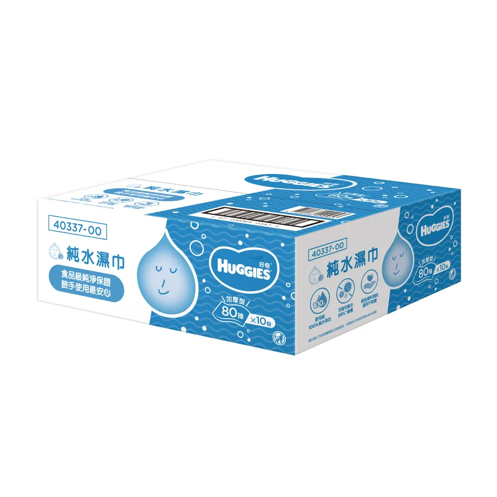 【HUGGIES 好奇】純水嬰兒濕巾厚型 80抽x30包/箱