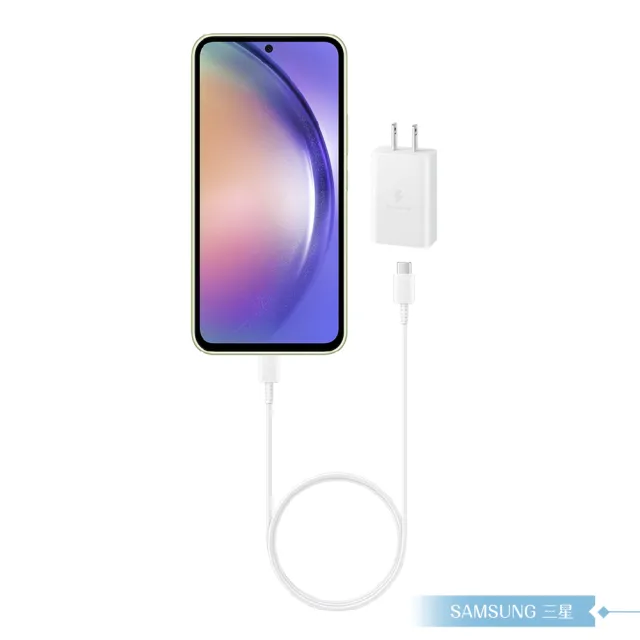 【Samsung 三星】原廠盒裝15W Type C充電器T1510+三星製造 雙Type C線組(for Galaxy A)