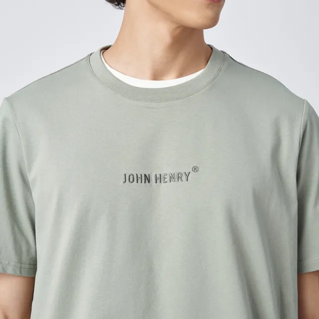 【JOHN HENRY】經典 LOGO短袖T恤-灰綠