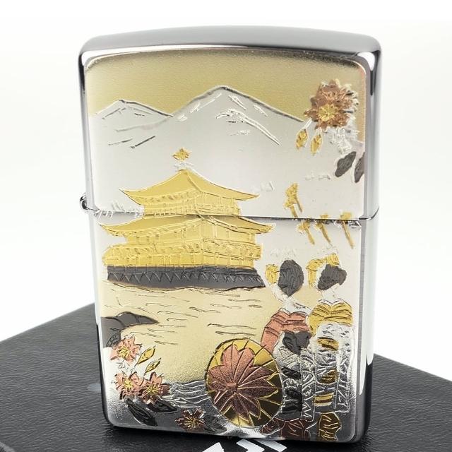 【Zippo】日系~傳統藝術- 金閣寺圖案電鑄板貼片加工打火機