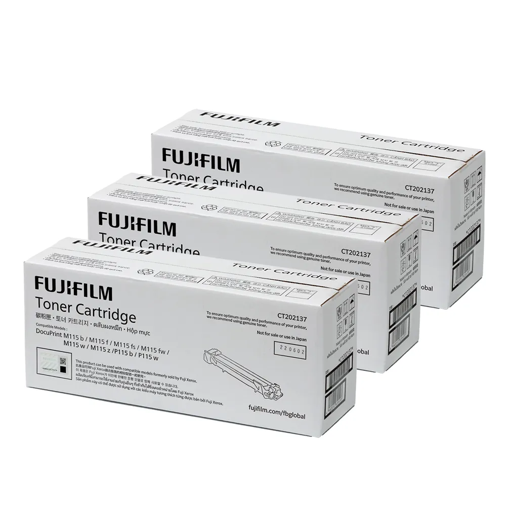 【FUJIFILM 富士軟片】三入組★CT202137 原廠原裝 黑色碳粉匣組(1000張x3/黑白115系列)