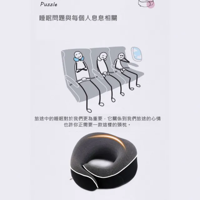 【Creator創意生活】記憶棉旅行頸枕 慢性回彈記憶棉 支撐力強 可收納(雙11 旅行頸枕 旅行U型枕 送收納袋)