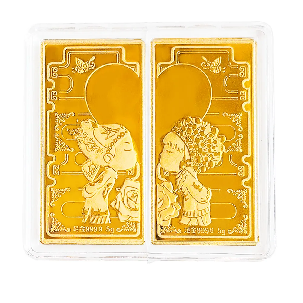 【元大珠寶】黃金金塊金條 百年好合-龍鳳呈祥 一對販售(金重共2.66錢正負2厘)