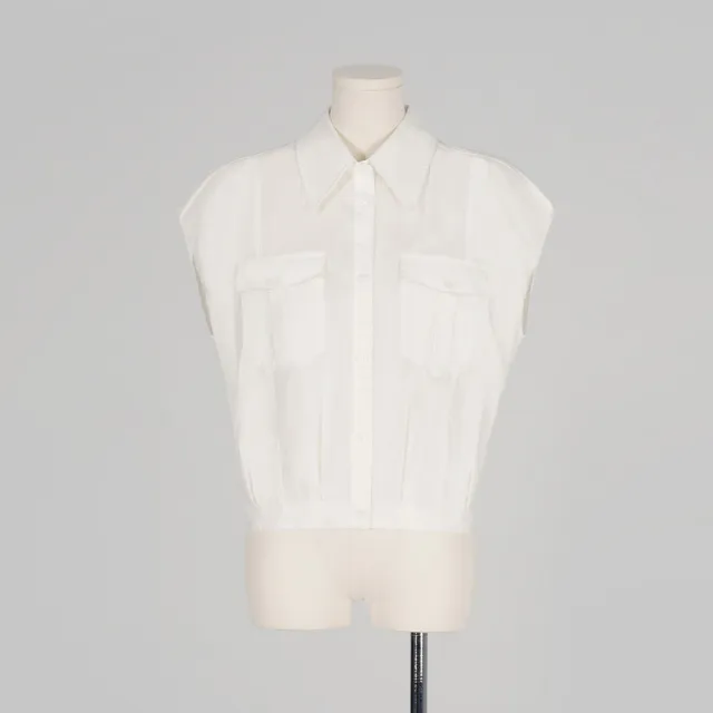 【MOMA】設計感短版襯衫(白色)