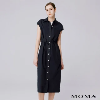 【MOMA】綁帶襯衫洋裝(深藍色)