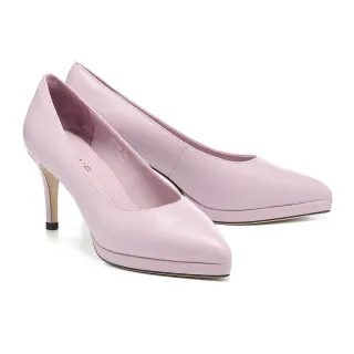 【BYHUE】極簡大人感純色羊皮軟芯尖頭高跟鞋(紫)