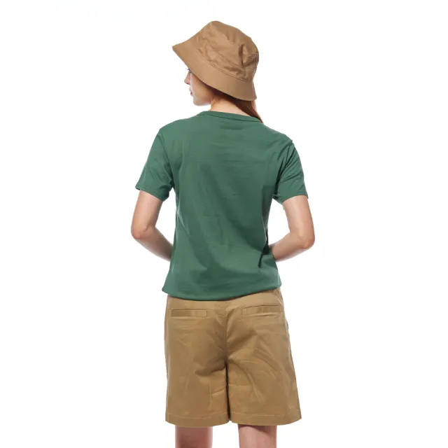 【JEEP】女裝 素面簡約LOGO刺繡短袖T恤(綠色)