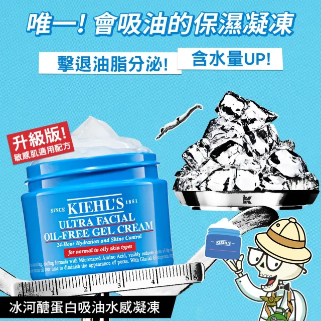 【契爾氏】官方直營 冰河醣蛋白吸油水感凝凍 28ml(Kiehl’s/吸油凝凍28ml/保濕控油)