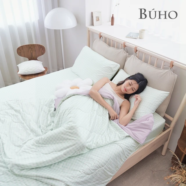 BUHO 布歐 激凍冰紗3.5尺單人床包枕套+竹纖維冰紗涼被