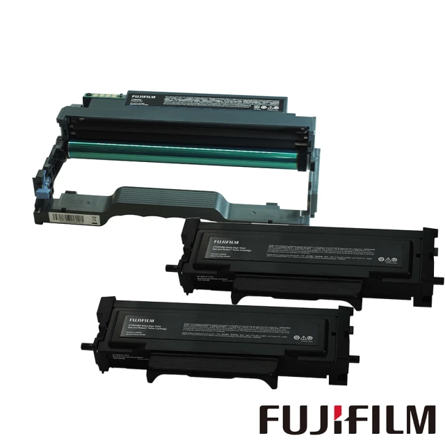 【FUJIFILM 富士軟片】二入組+感光鼓★CT203482x2+CT351281  原廠原裝 黑色碳粉匣組+感光鼓(黑白3410系列)