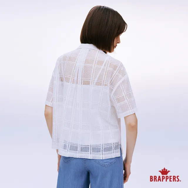 【BRAPPERS】女款 鏤空蕾絲雕花襯衫(米白)