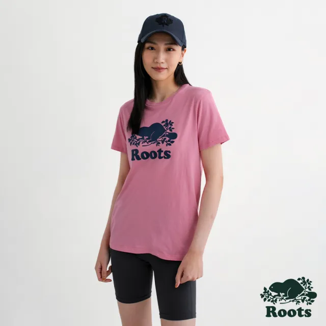 【Roots】Roots女裝- COOPER BEAVER 短袖T恤(粉紅色)