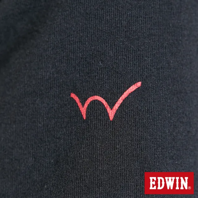 【EDWIN】女裝 第七代基本LOGO短袖T恤(黑色)