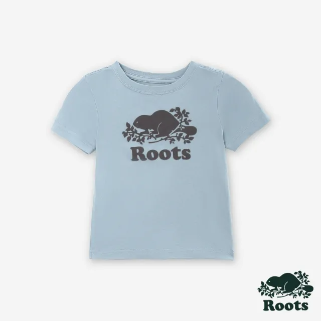 【Roots】Roots 小童-COOPER BEAVER 短袖T恤(藍色)