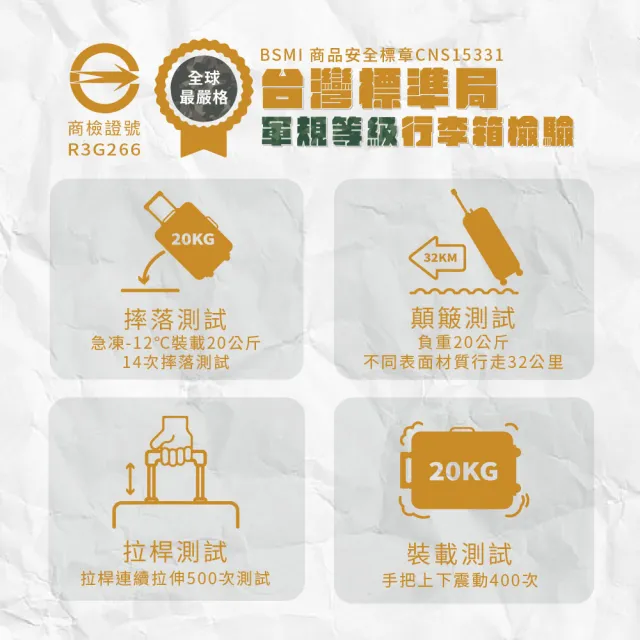 【路比達】22吋奶油款行李箱(登機箱、拉桿箱、大容量行李箱)