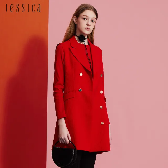 【JESSICA】氣質時尚百搭西裝長背心馬甲242715